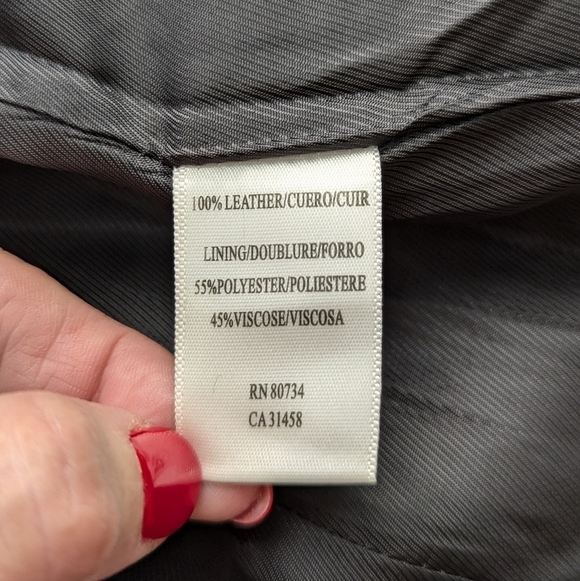 BCBG Max Azria Women's Black Leather Open Front Fringe Bikercore Jacket Size S - Picture 13 of 15